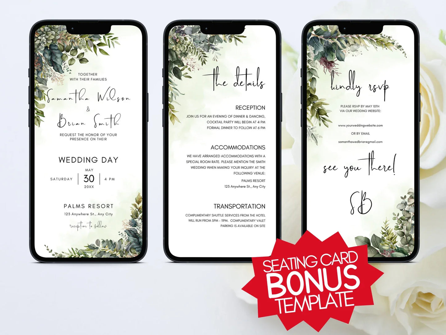 Digital Wedding Invitation, Online Invitation Template, Eco-Friendly E-Invite, Electronic Wedding Invitation, Digital Wedding Invite, DIY
