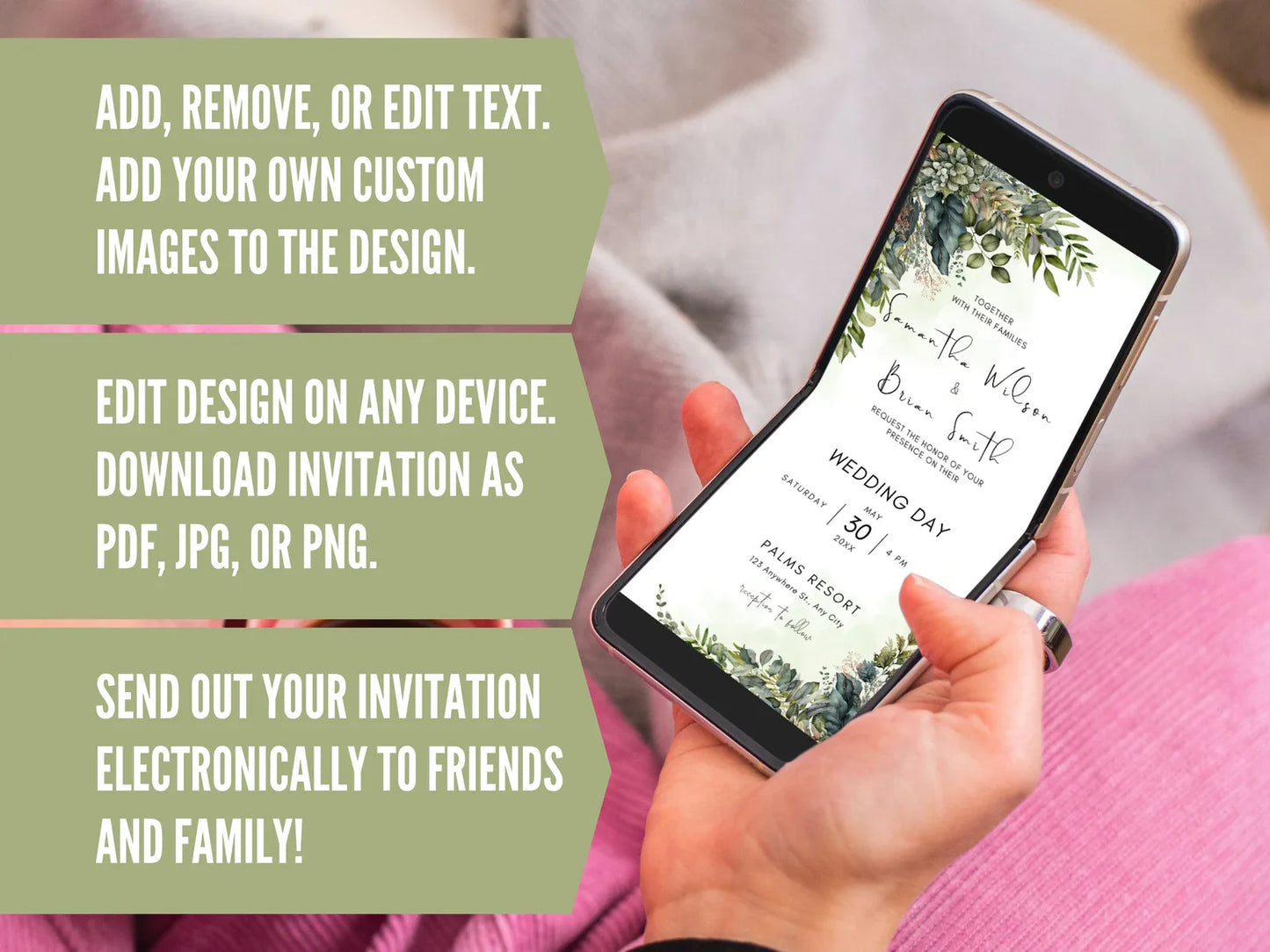 Digital Wedding Invitation, Online Invitation Template, Eco-Friendly E-Invite, Electronic Wedding Invitation, Digital Wedding Invite, DIY